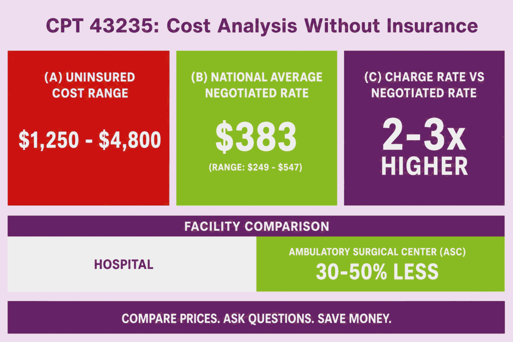 CPT 43235 cost analysis